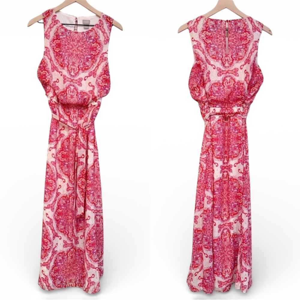 Chico's Pink and White Paisley Maxi Dress
